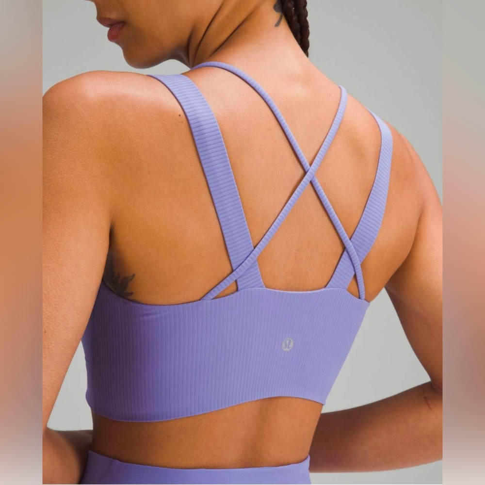 lululemon athletica Ribbed Strappy Back Sports Bra in Lavender